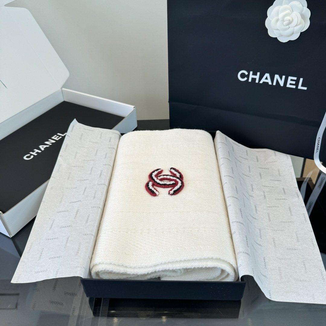 Chanel Embroidered Knitted Scarf
