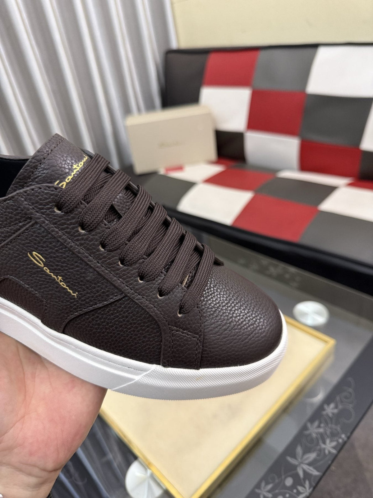 Santoni Men's Textured Low-Top Sneakers