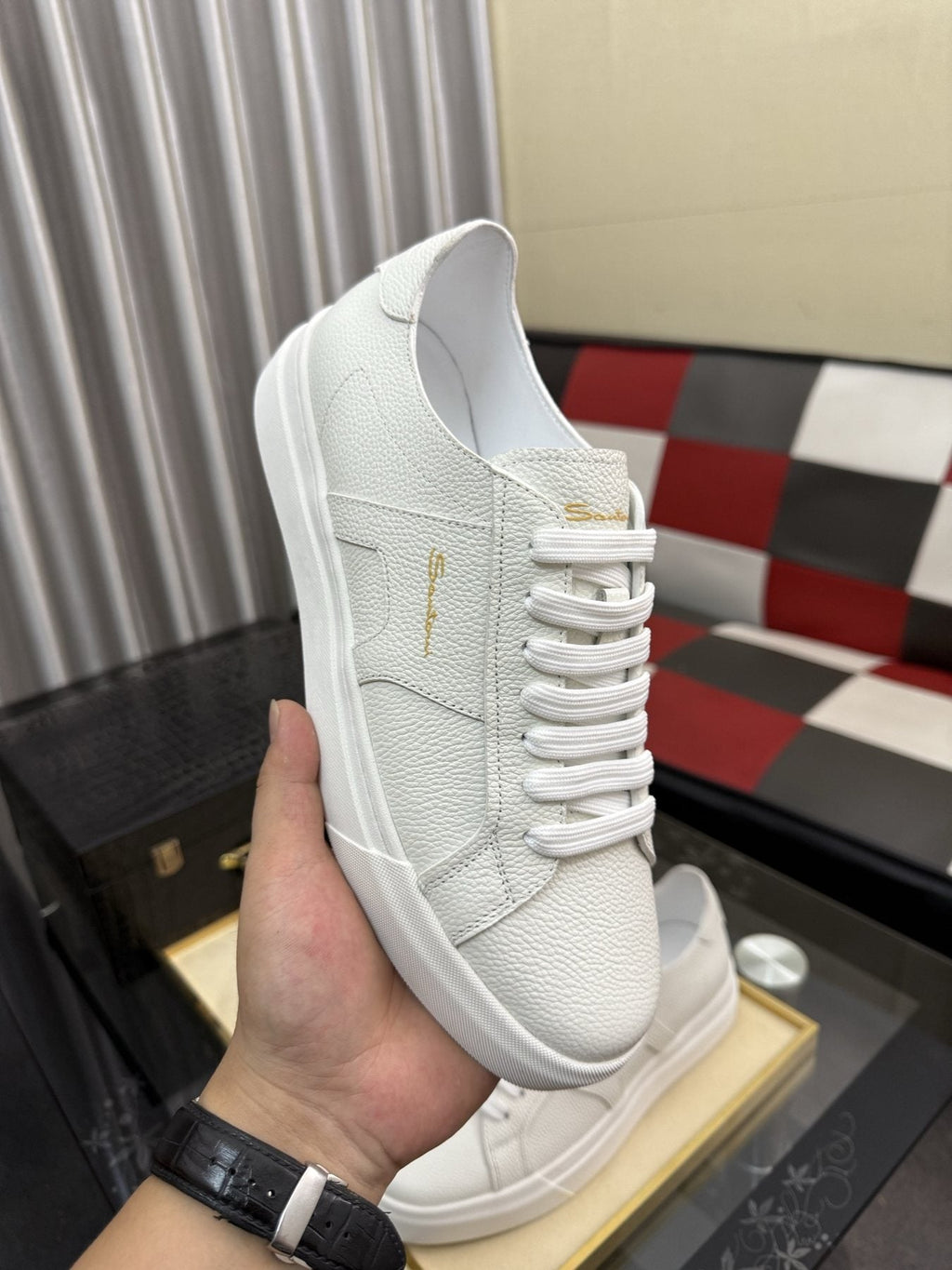 Santoni Men's Textured Low-Top Sneakers