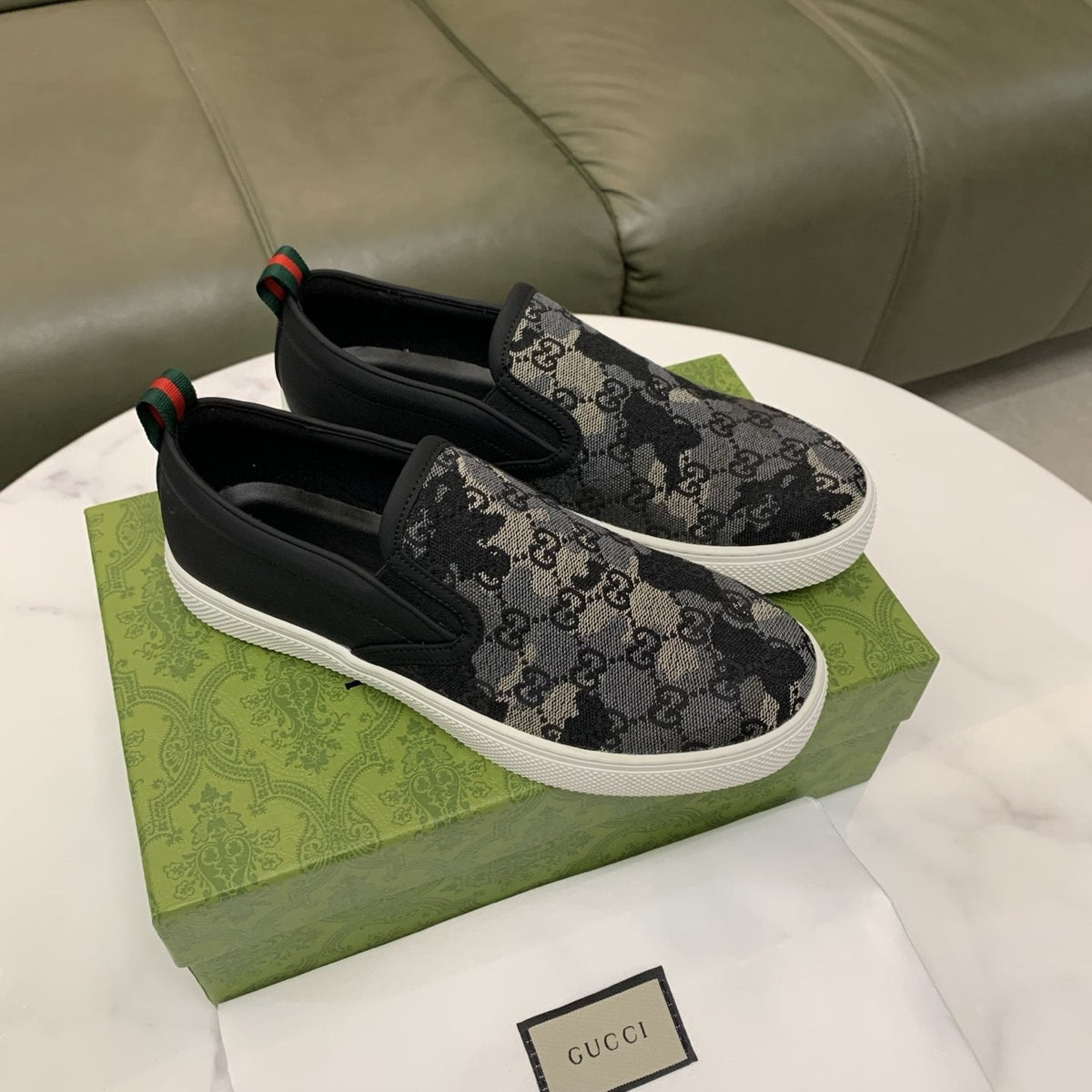Gucci Men's Patterned Slip-On Sneakers