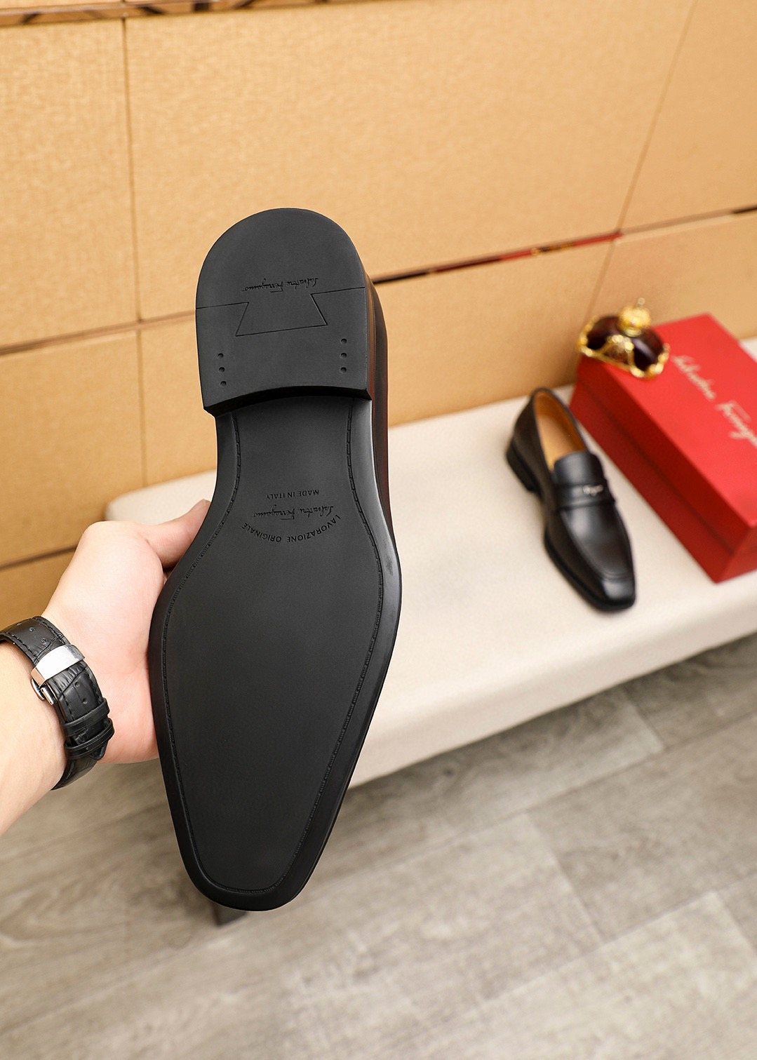 Ferragamo Leather Bit Loafers - Stacked Heel