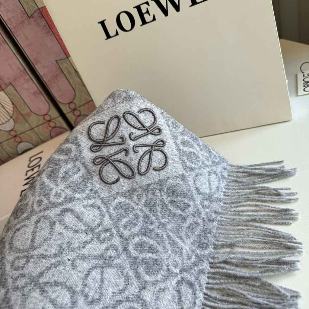 LOEWE Fringed Pattern Scarf