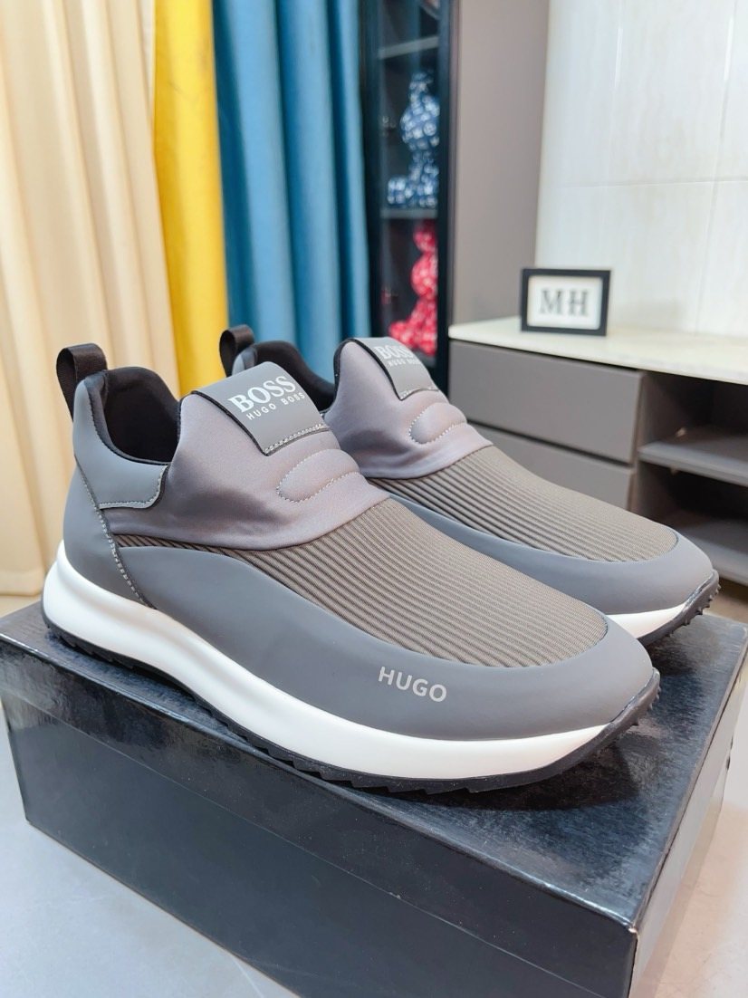 BOSS Ribbed Slip-On Sneakers