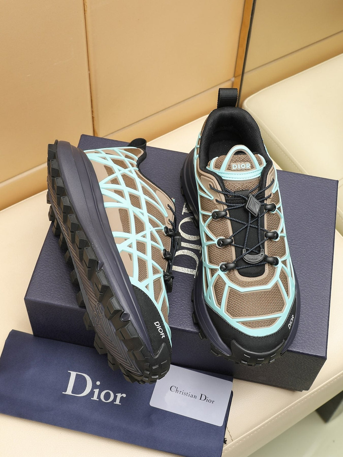 Dior B31 Runner White and Light Gray Sneakers