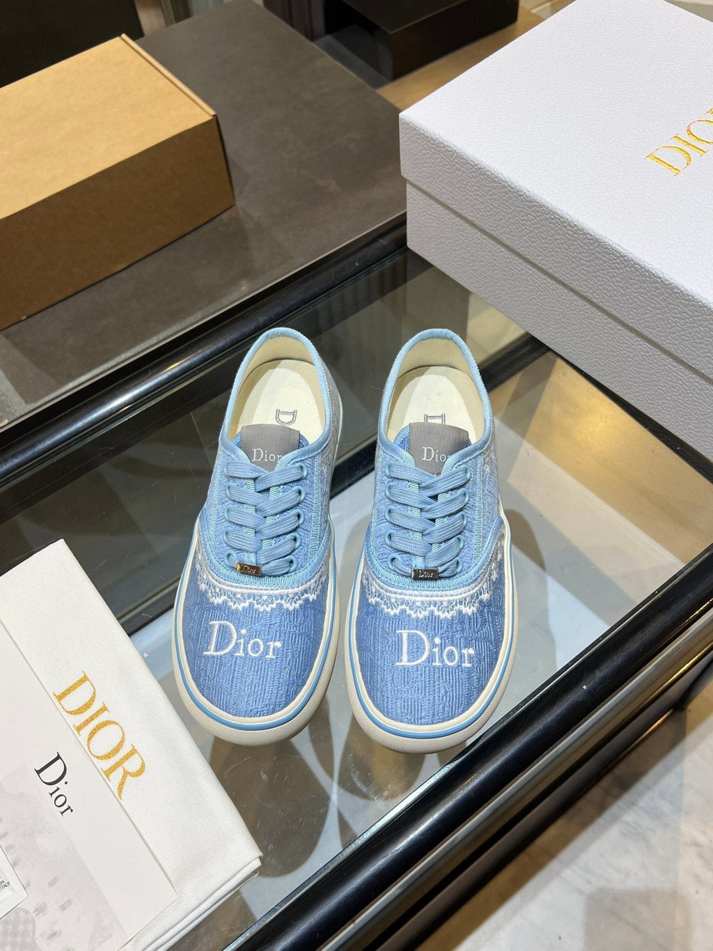 Dior Embroidered Canvas Low-Top Sneakers