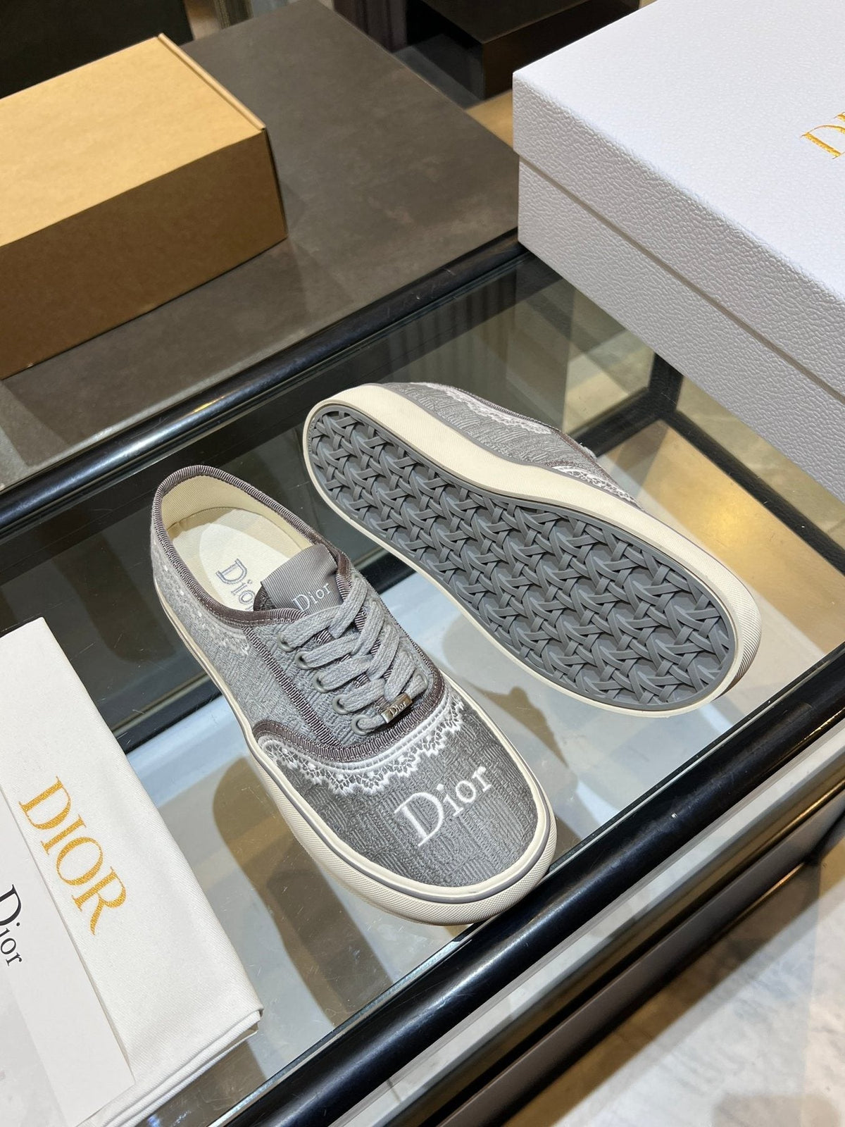 Dior Embroidered Canvas Low-Top Sneakers