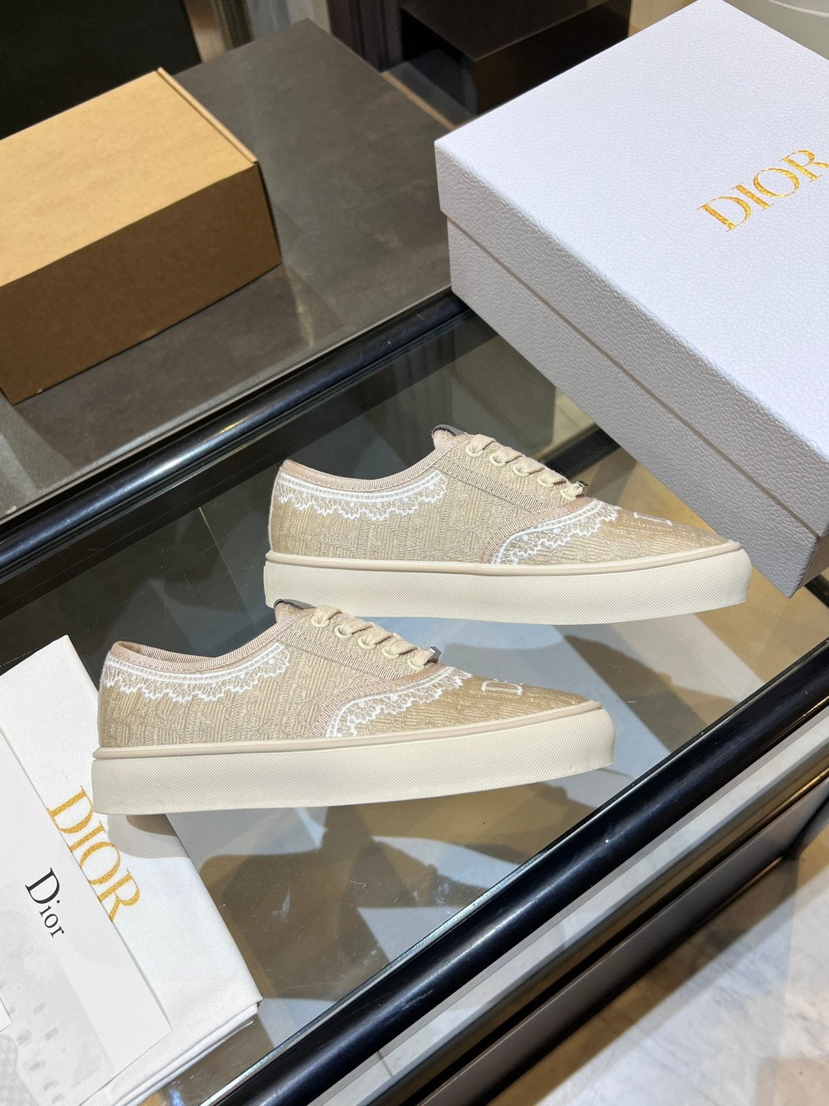 Dior Embroidered Canvas Low-Top Sneakers