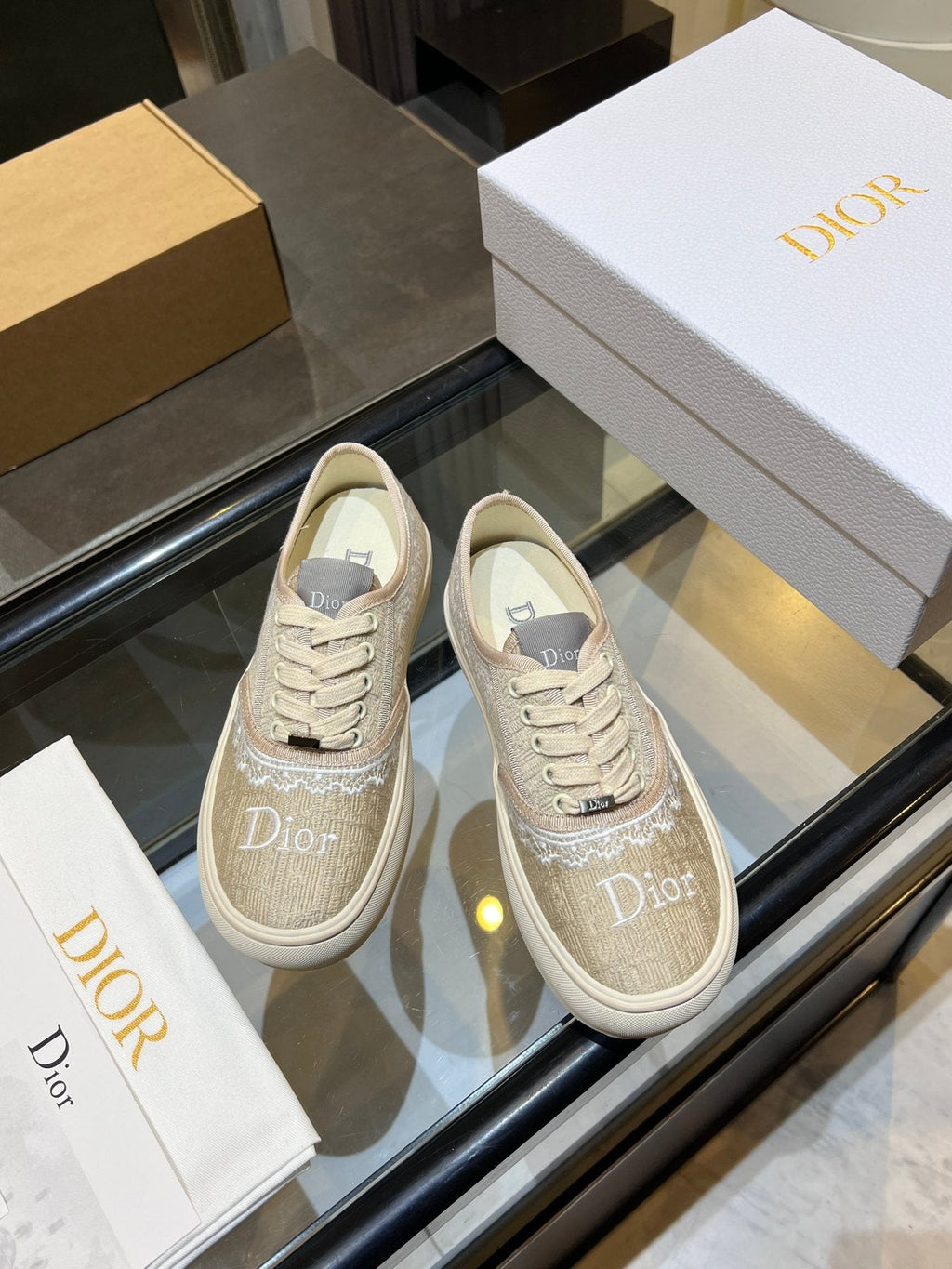 Dior Embroidered Canvas Low-Top Sneakers