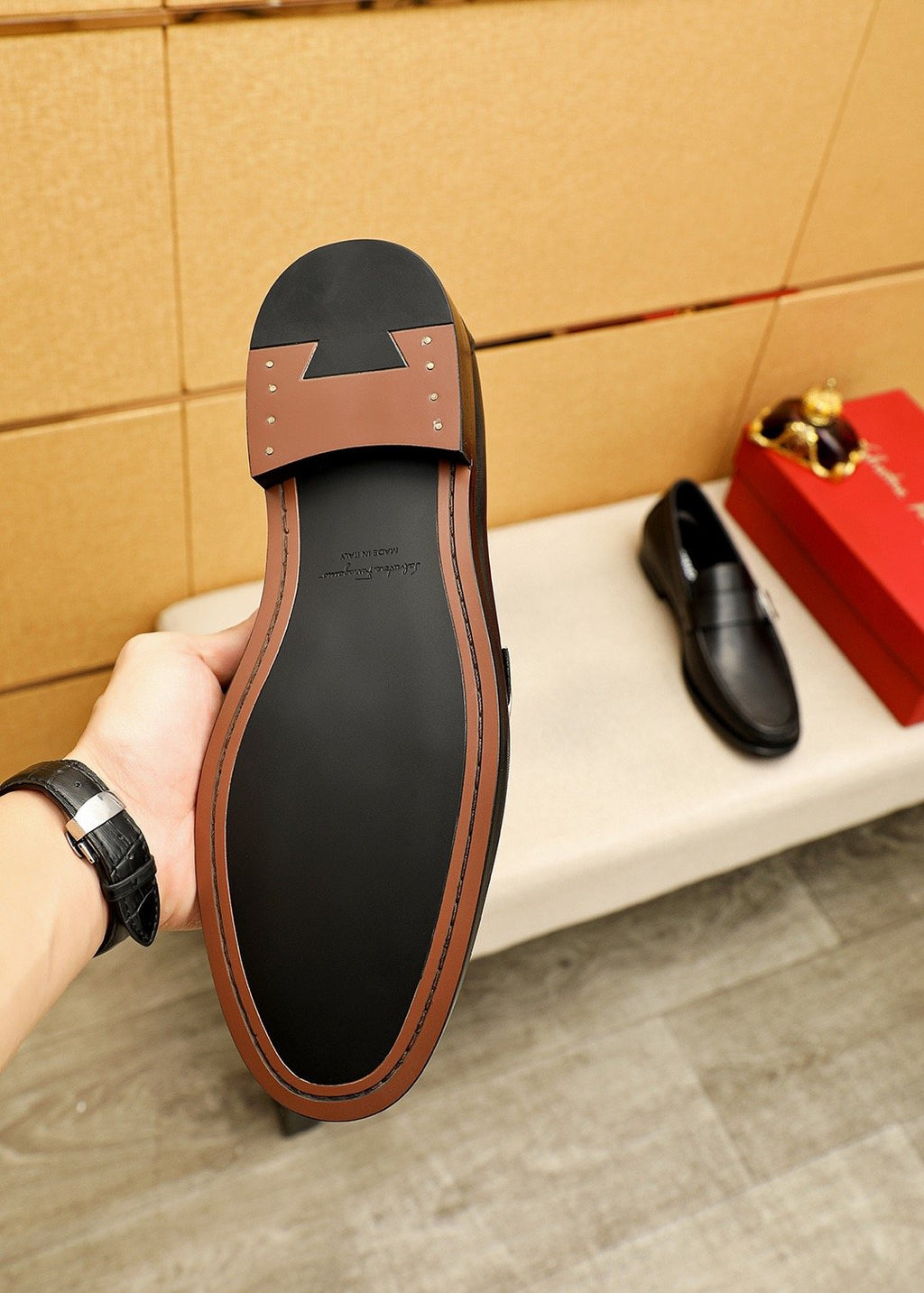 Ferragamo Leather Buckle Loafers