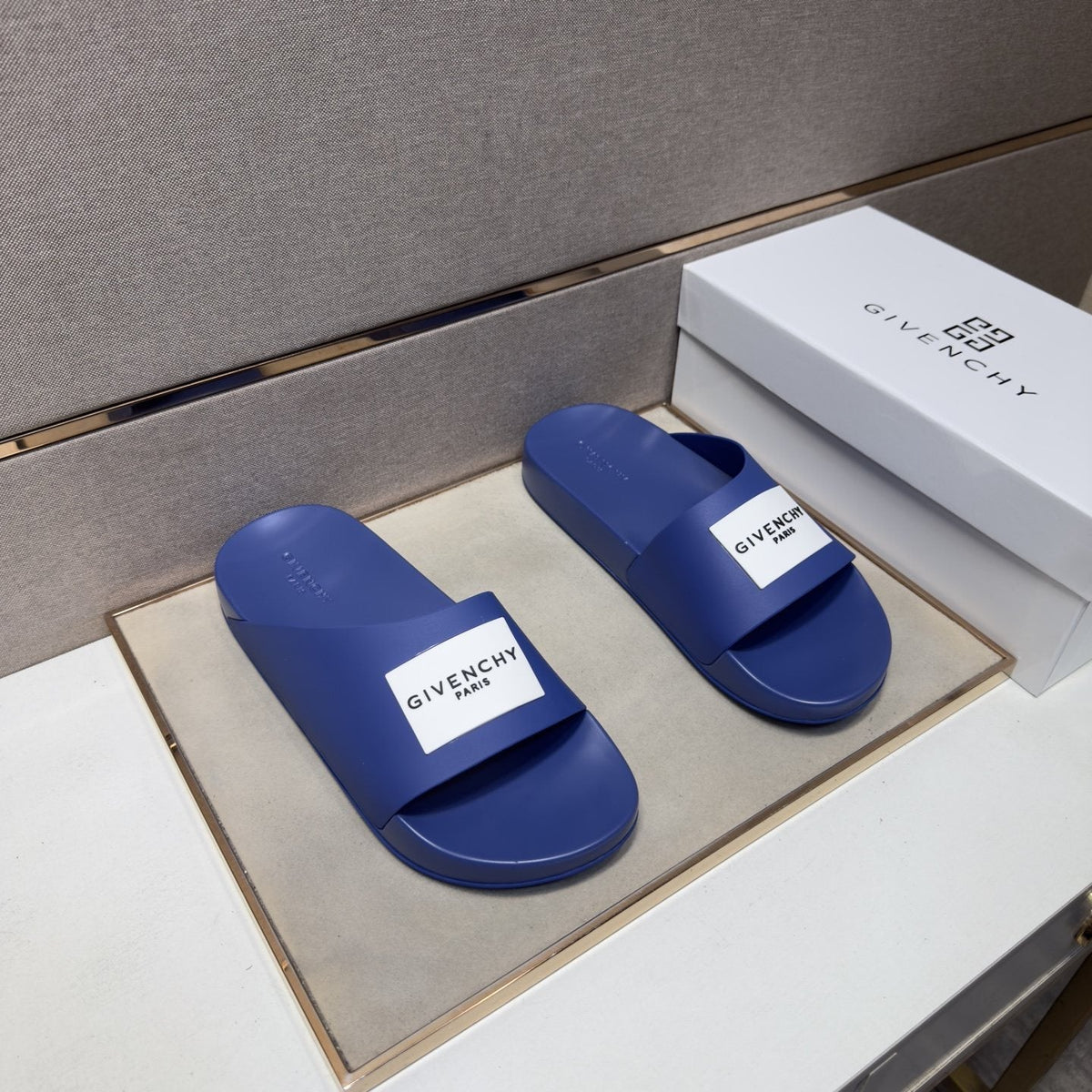 Givenchy Wordmark Patch Slide Sandals