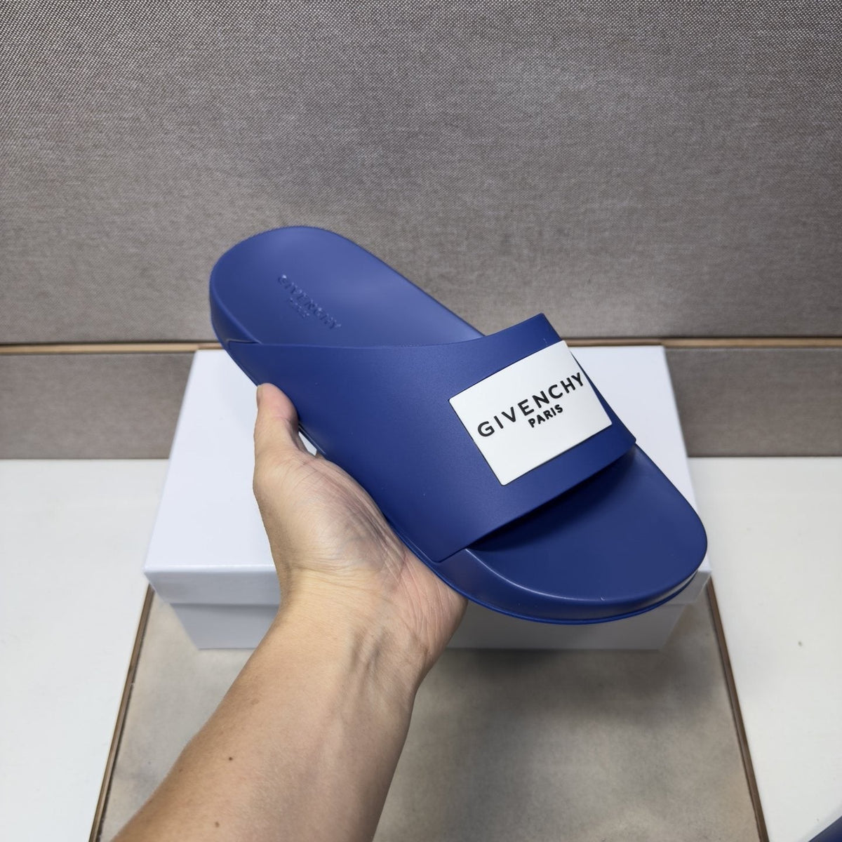 Givenchy Wordmark Patch Slide Sandals