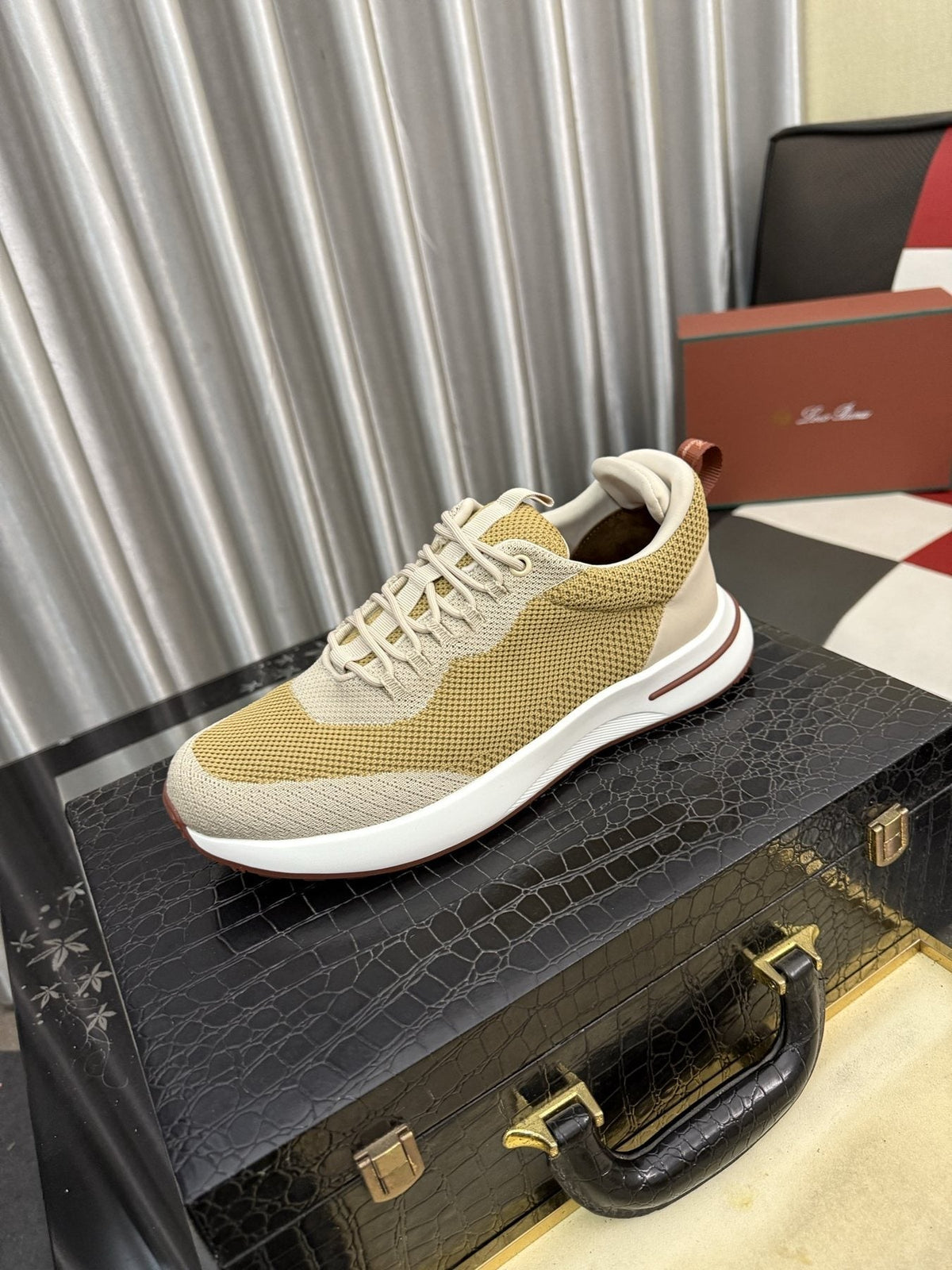 Knit Lace-Up Sneakers