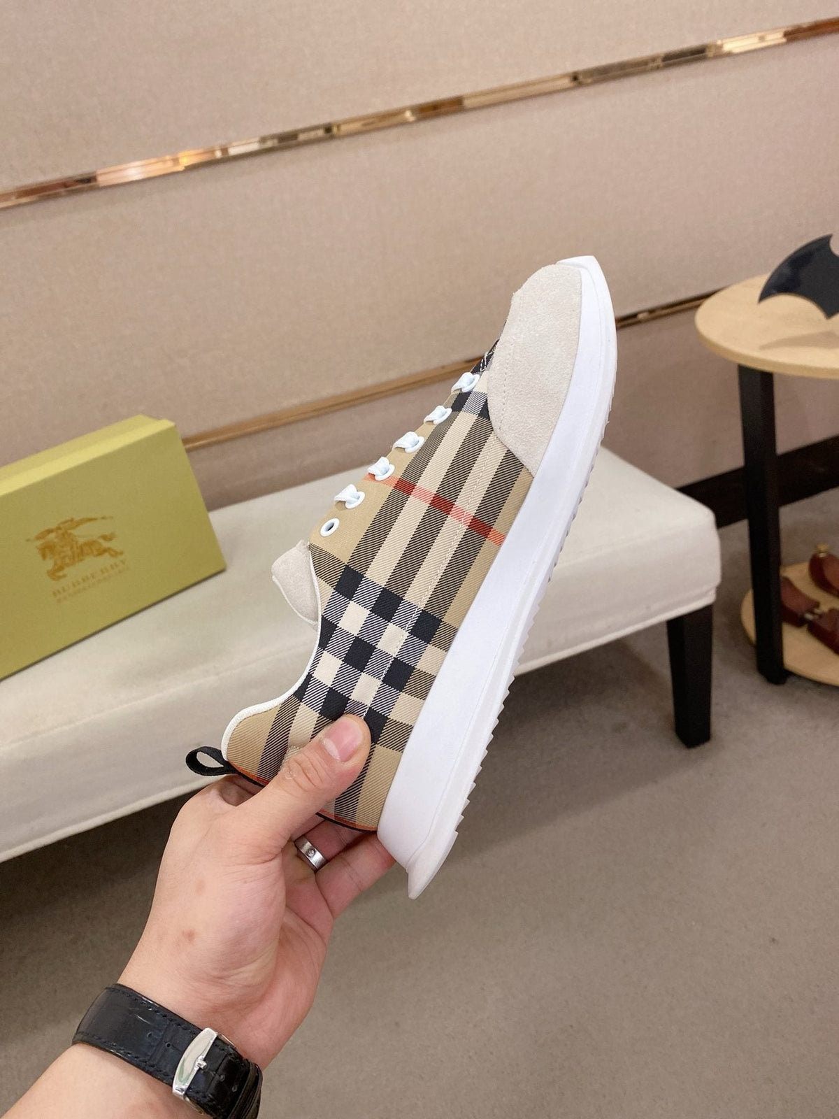 Hermès Plaid Low-Top Sneakers