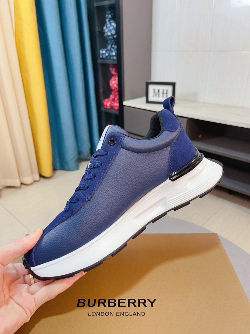 Burberry Men's Contrast-Panel Lace-Up Sneakers