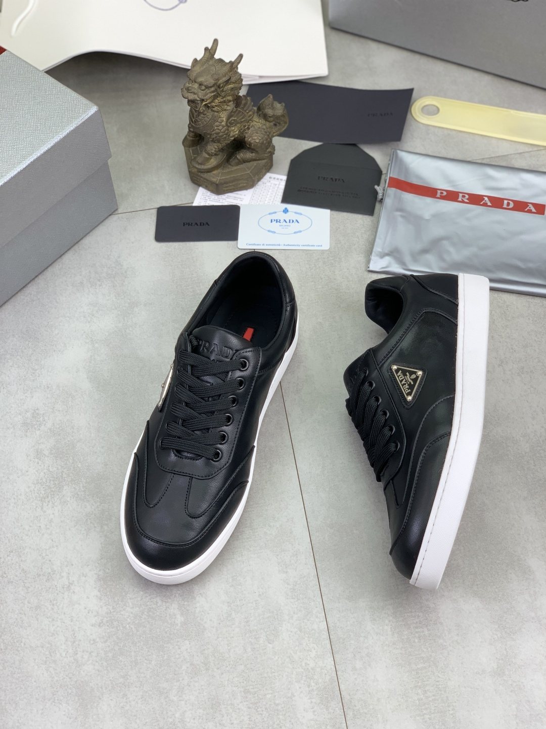 Prada Paneled Low-Top Sneakers