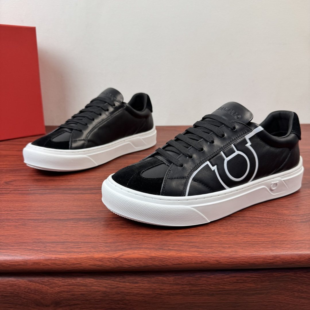 Ferragamo Men's Gancini Low-Top Sneakers