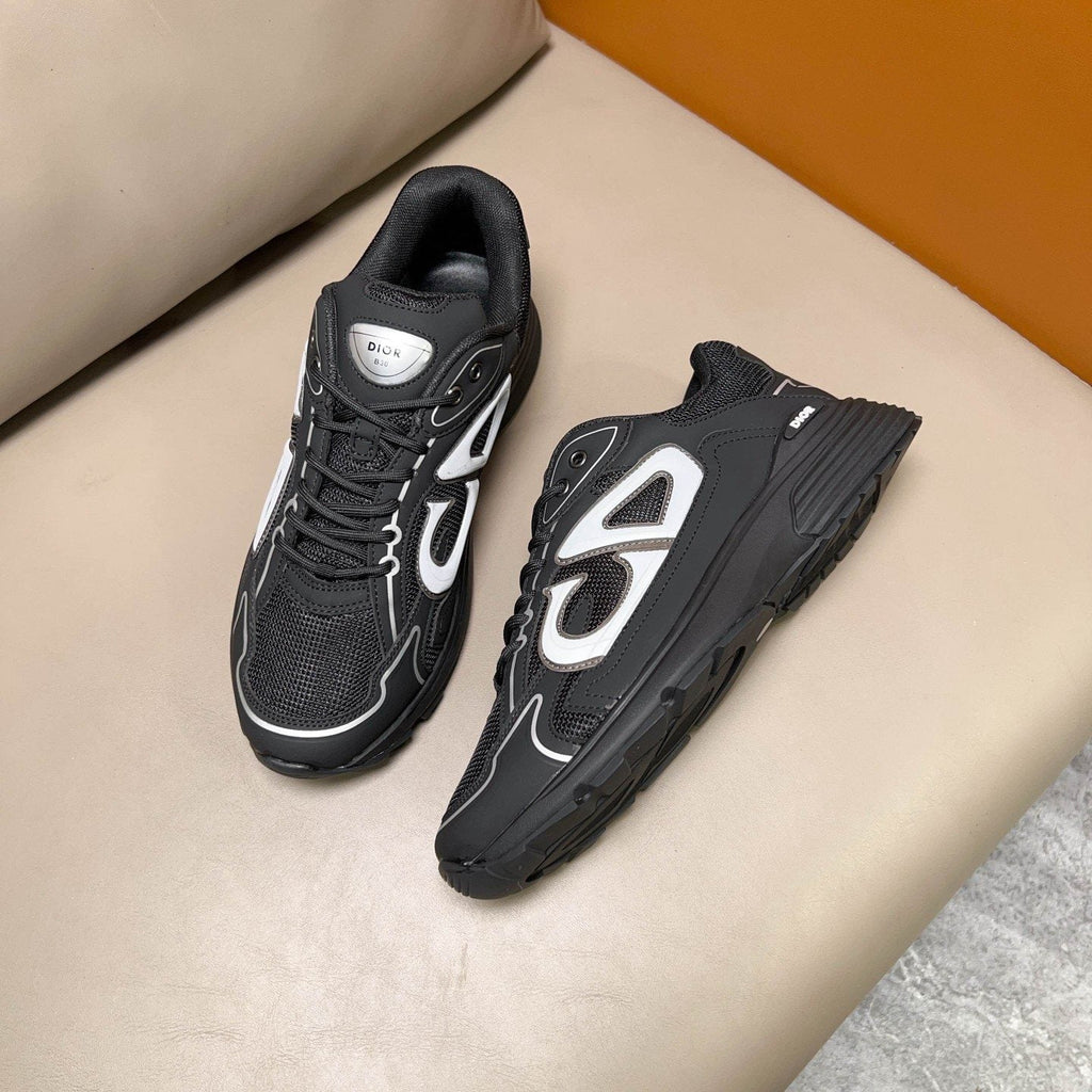 Dior Black and Dark Gray Mesh Sneakers