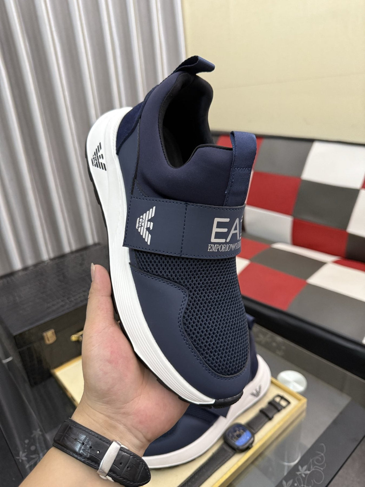 Armani EA7 Mesh Slip-On Sneakers