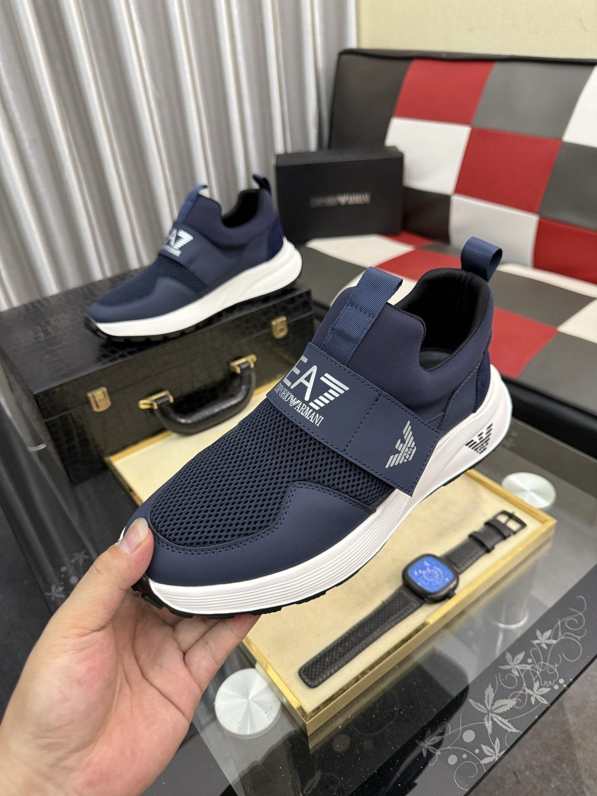 Armani EA7 Mesh Slip-On Sneakers
