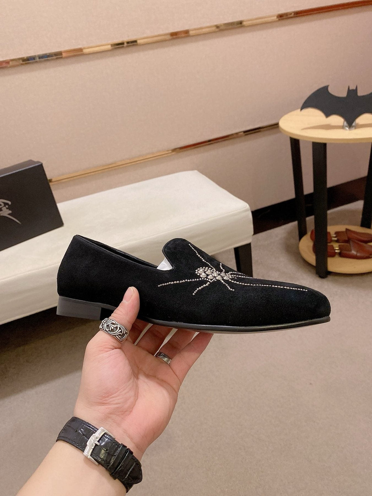 Giuseppe Zanotti Men's Black Spider Loafers