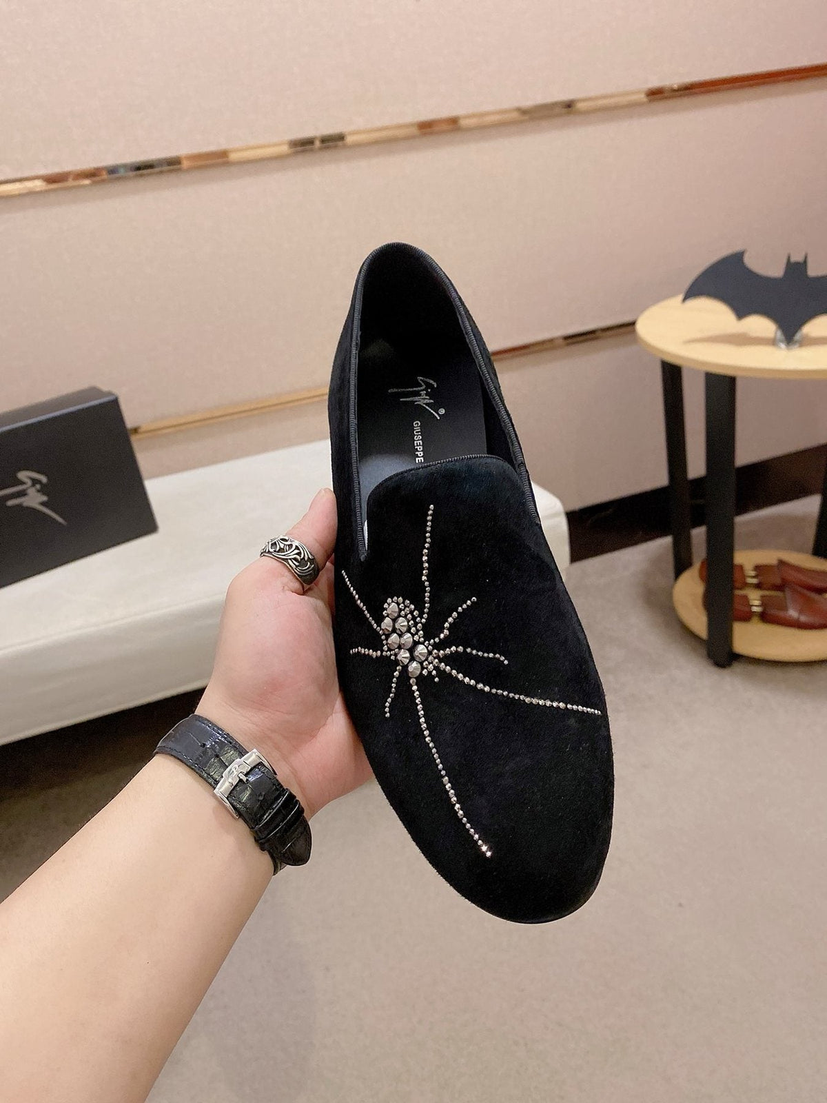 Giuseppe Zanotti Men's Black Spider Loafers