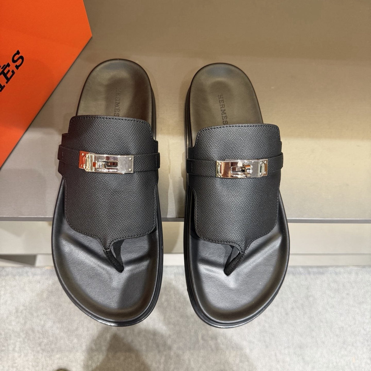 Hermès Metal-Hardware Thong Sandals