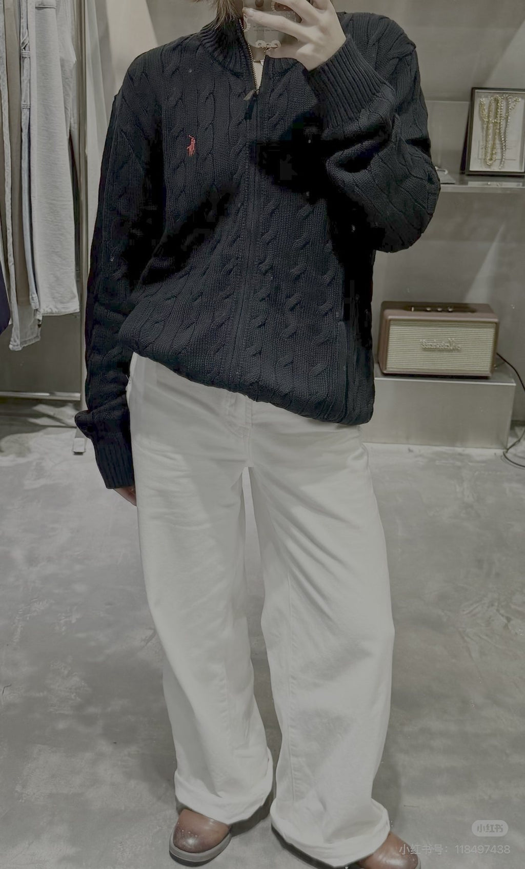 Ralph Lauren Full-Zip Cable-Knit Sweater