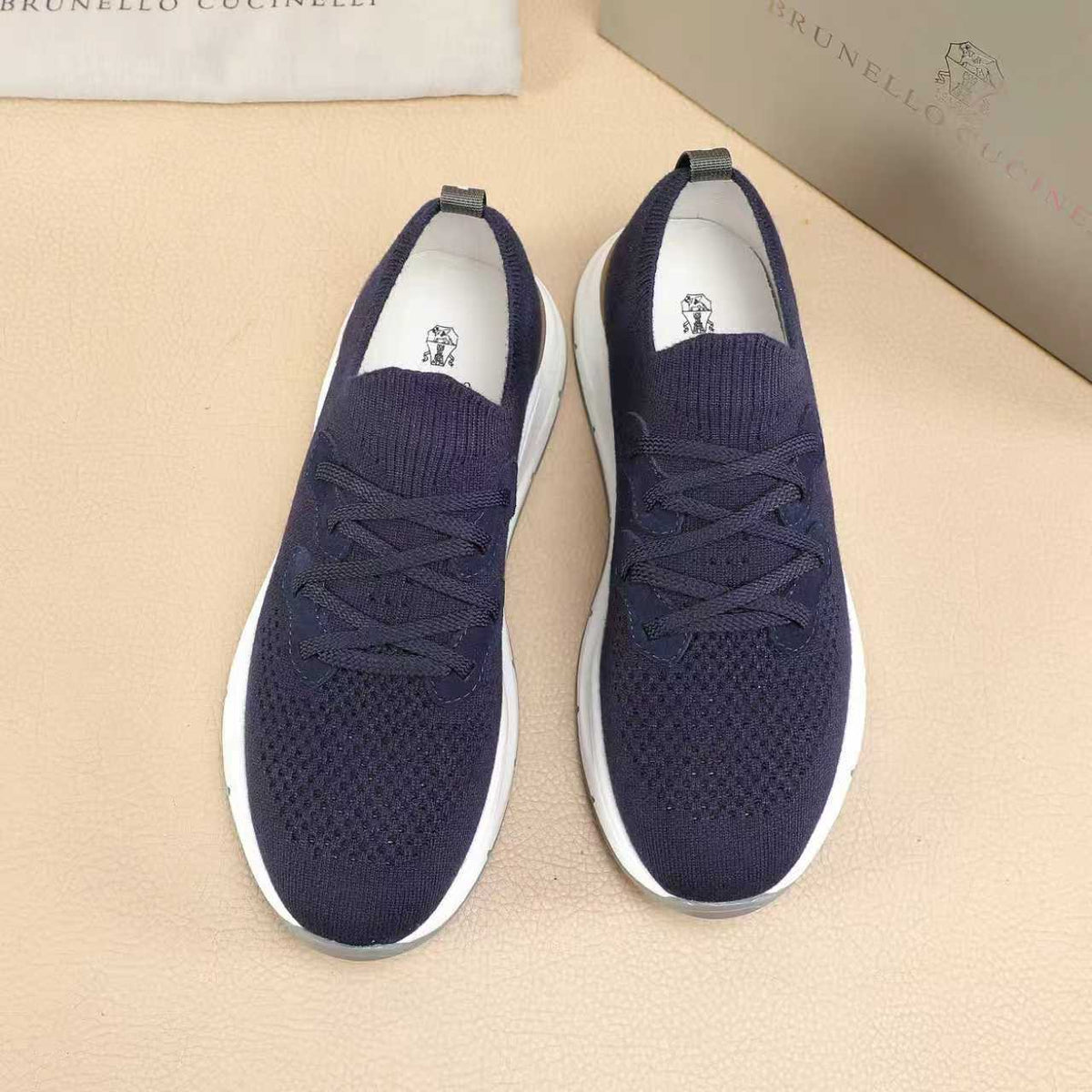 Brunello Cucinelli Knit Lace-Up Sneakers