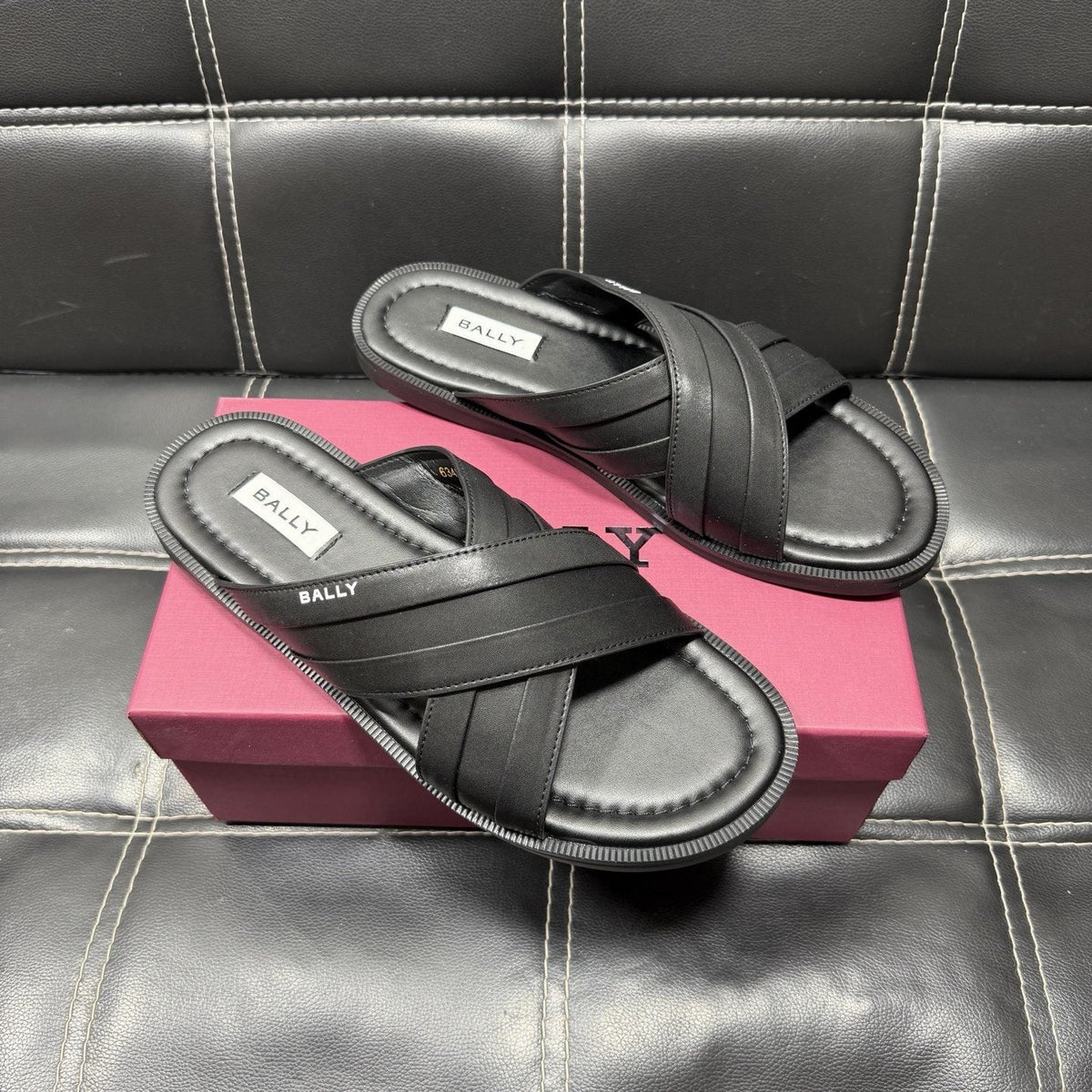 Bally Cross-Strap Slide Sandals