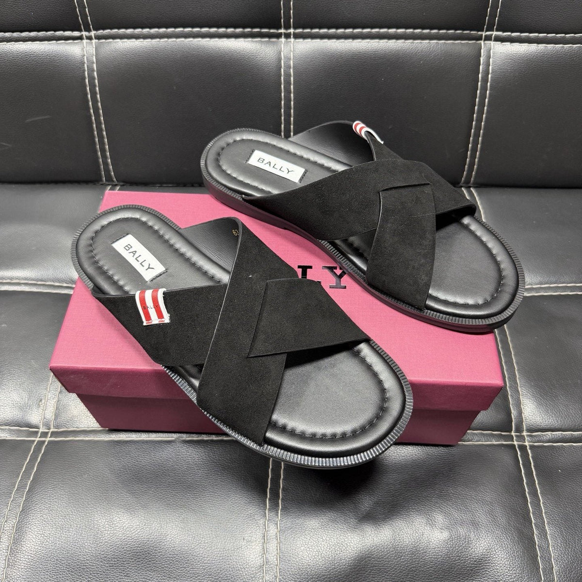 Bally Cross-Strap Slide Sandals
