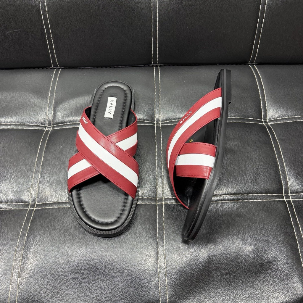 Bally Cross-Strap Slide Sandals