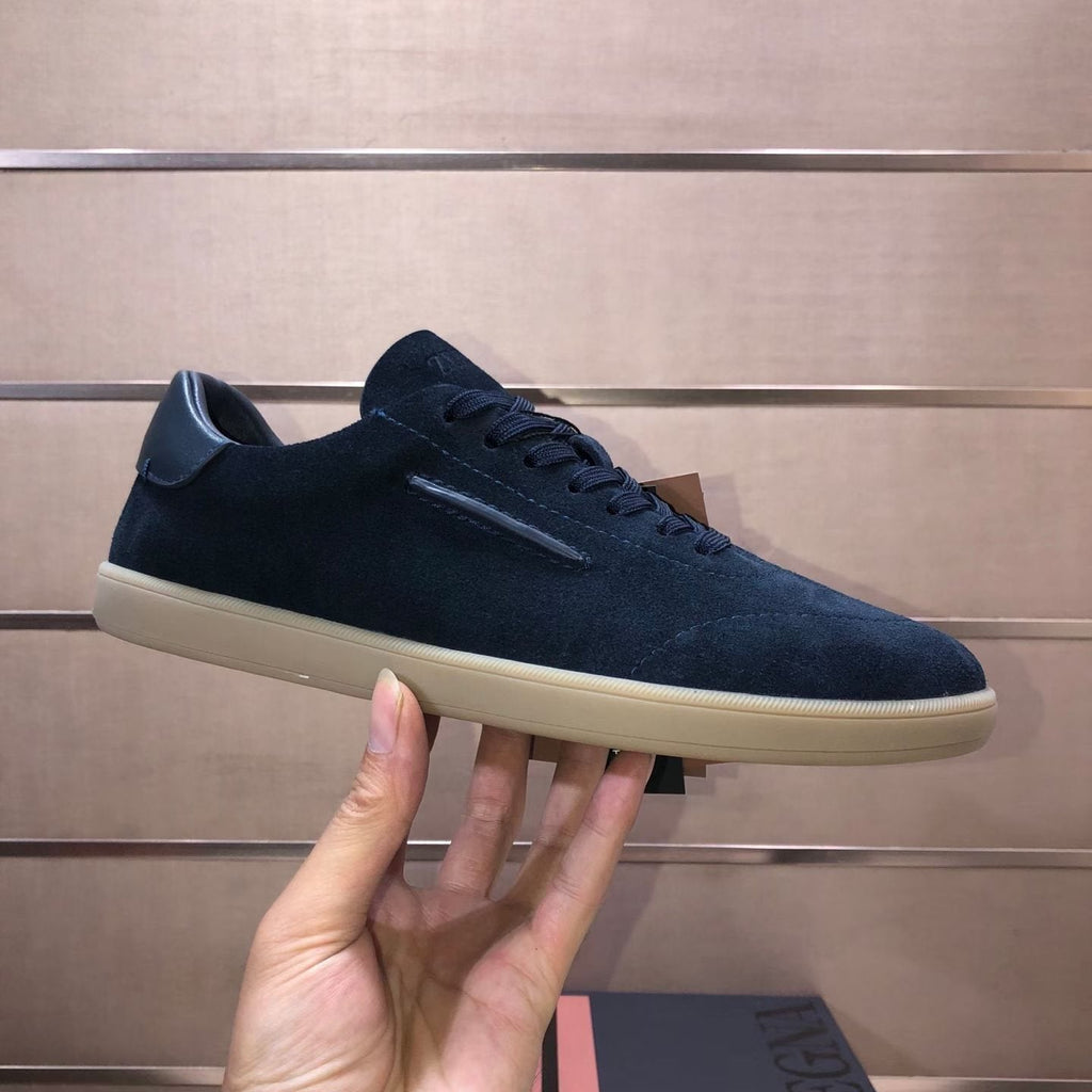 Zegna 232 Suede Low-Top Sneakers