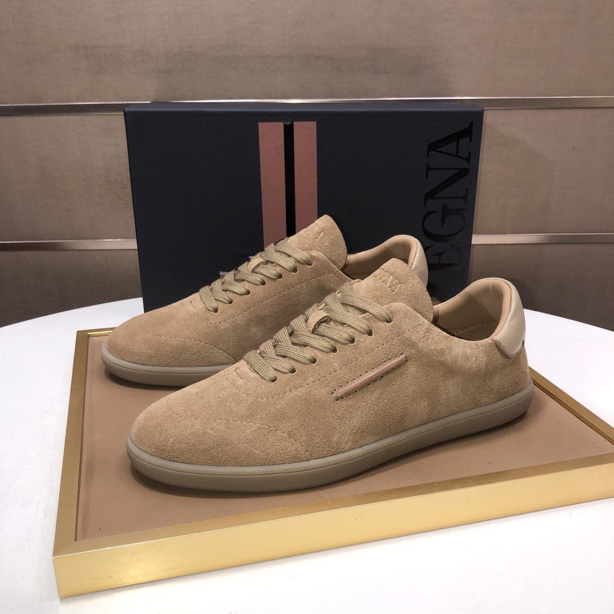 Zegna 232 Suede Low-Top Sneakers