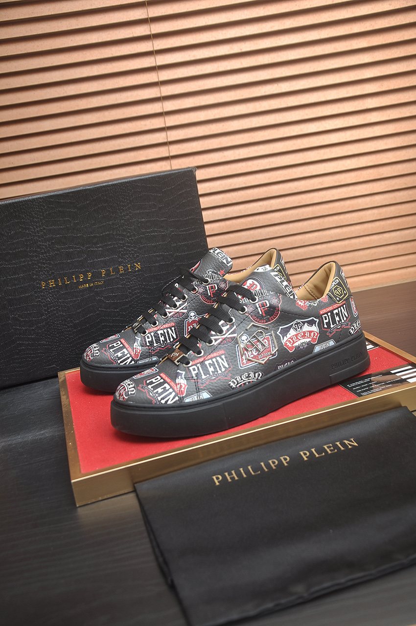 Philipp Plein Graphic Print Low-Top Sneakers - Platform-Style Sole
