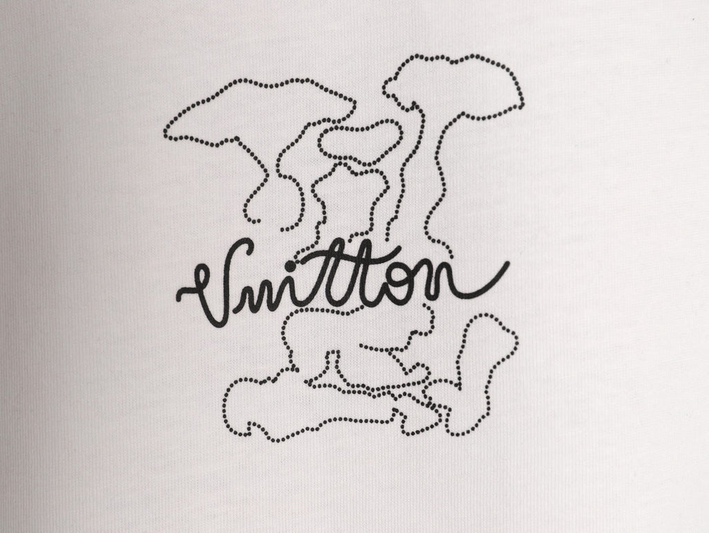 Louis Vuitton Dashed Cloud Logo Graphic T-Shirt - White