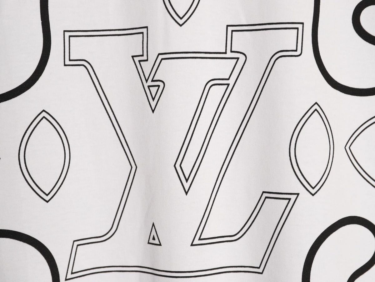 Louis Vuitton Monogram Outline Graphic T-Shirt - White
