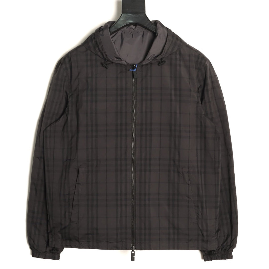 Burberry Reversible Check Hooded Jacket - Black and Charcoal