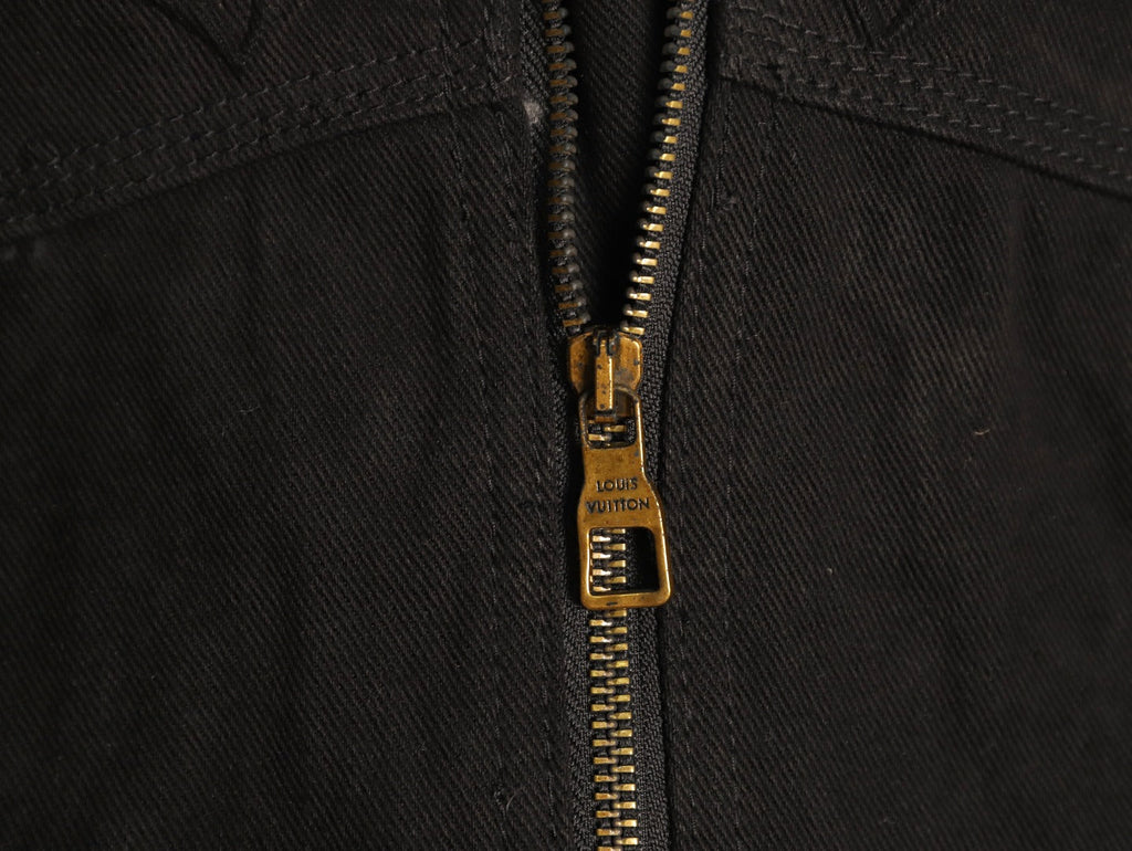 Louis Vuitton Monogram-Style Hooded Zip Jacket - Black