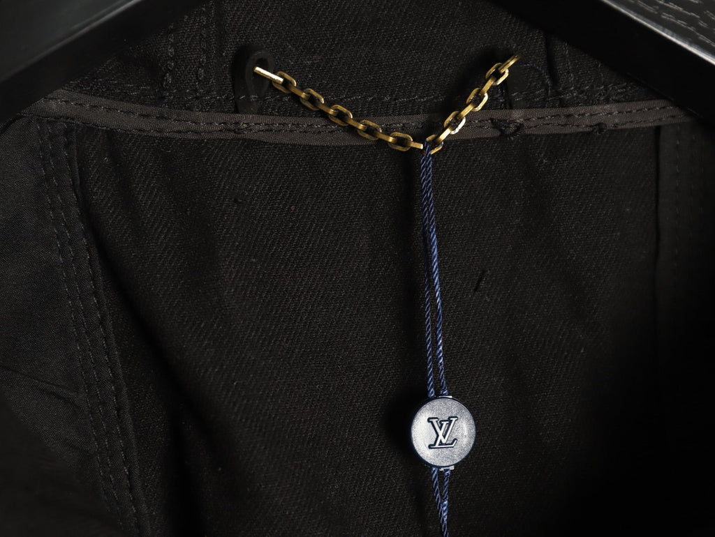 Louis Vuitton Monogram-Style Hooded Zip Jacket - Black
