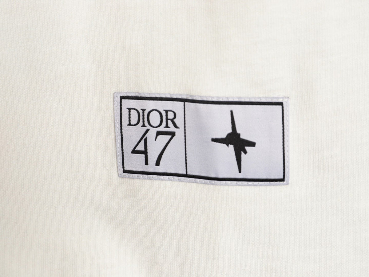 Dior 47 Gradient-Style Lettering Short-Sleeve T-Shirt - Cream